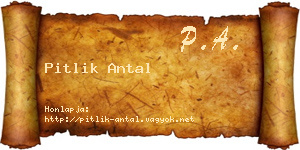 Pitlik Antal névjegykártya